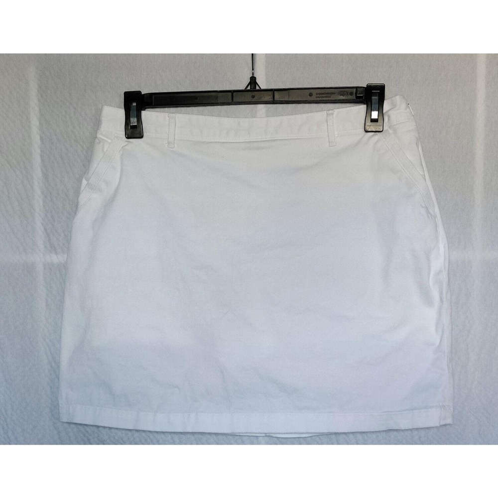 Dockers White Tennis Skort Mini Skirt Women's Size 14P Zipper Cotton Stretch